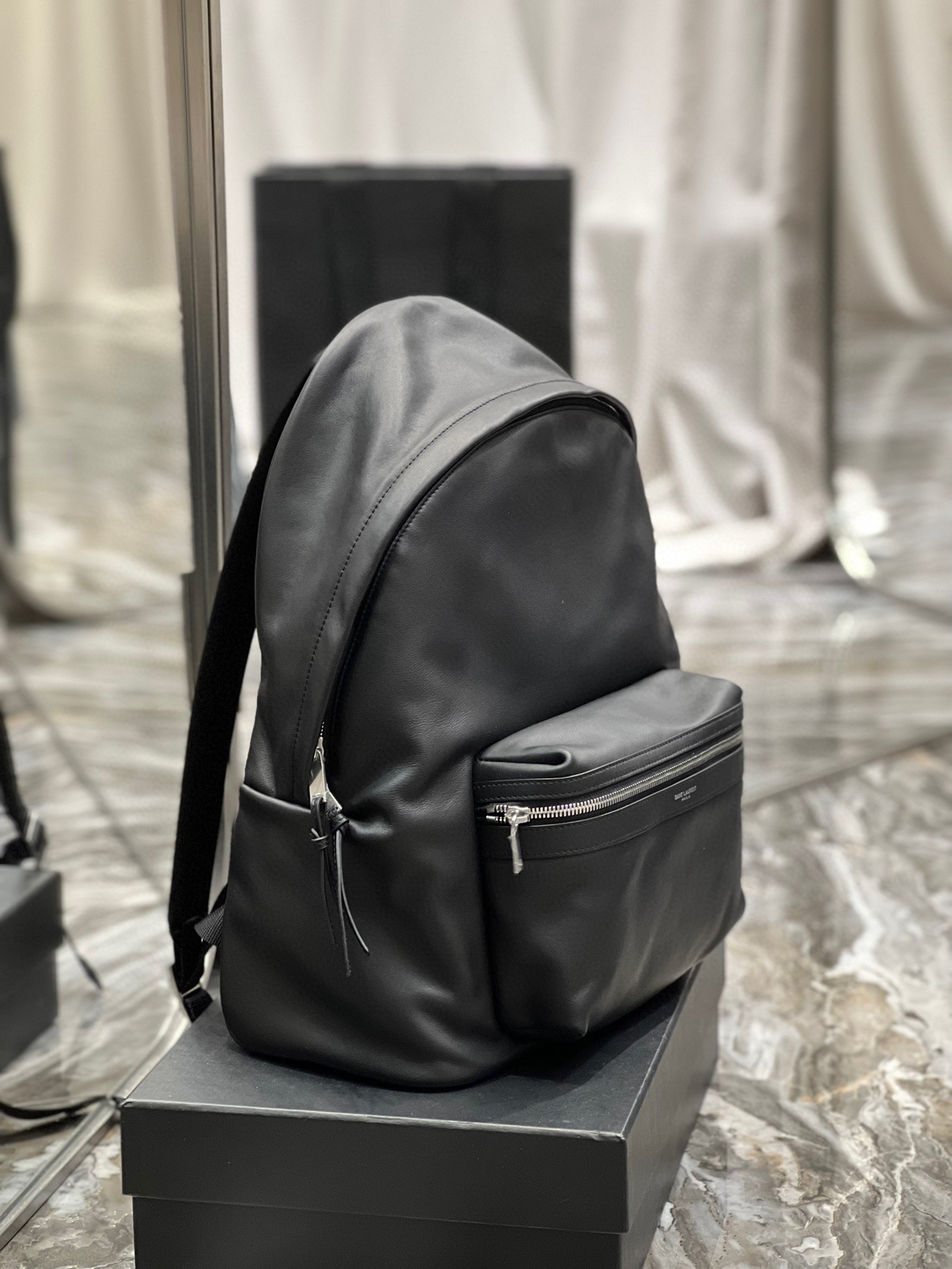Y*L city backpack in canvas, nylon and leather 31 x 41 x 22 cm 12.2 x 16.1 x 8.6 inches