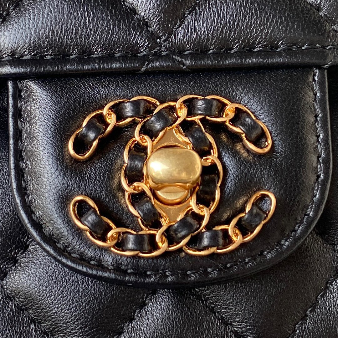 Ch*el mini classic handbag with top handle 12 × 20 × 6 cm